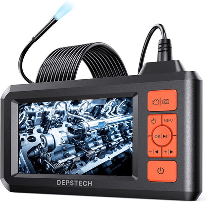 DEPSTECH DS300 Dual Lens Industrial Endoscope, 1080P Digital Borescope Inspection Camera, 7.9mm IP67 Waterproof, 4.3" Screen Sewer Camera,DS300 5.5mm 1080P HD Digital Camera,16.5FT Semi-Rigid Cable