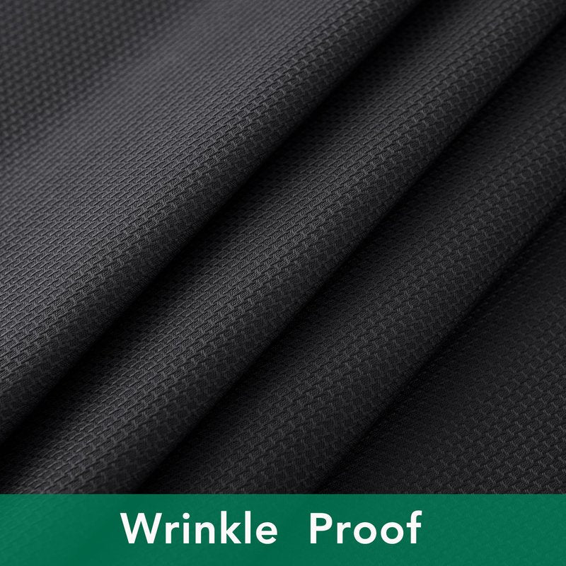 Biscaynebay Textured Fabric Square Tablecloths 70x70 Inches, Black Water Resistant Spill Proof Card Table Cloth Folding Table Cover for Dining, Kitchen, Wedding and Parties, Machine Washable