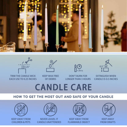 Blue and White Printed Candles Unscented Candlesticks 10 inch Hight Candle 2 PCS Handmade Taper Candle for Home Wedding Dinner Holiday Party