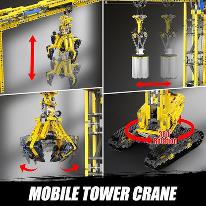 Mould King 17059 Technik Crawler Crane Advanced Building Sets MOC Mobile Construction Model Toy with APP Remote Control for 14+ Teen/Adults Large Vehicles Crane Building Kits for Adults(1731PCS)