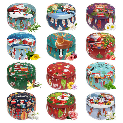 Christmas Candles Gifts Set for Women, Primevolve Scented Candles for 12 Bulk Home Aromatherapy, Strongly Fragrance Long Lasting Portable Travel Tin for Spa Bath Yoga