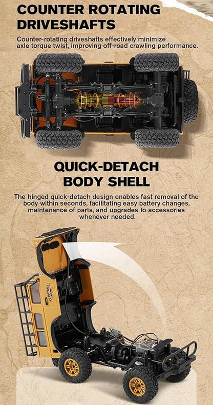 FMS FCX24M 1/24 RC Crawler RTR Land Rover Family Camel Trophy Edition Licensed RC Truck 4WD Off-Road RC Rock Crawler 2.4Ghz RC Car Model for Adults (Discovery)