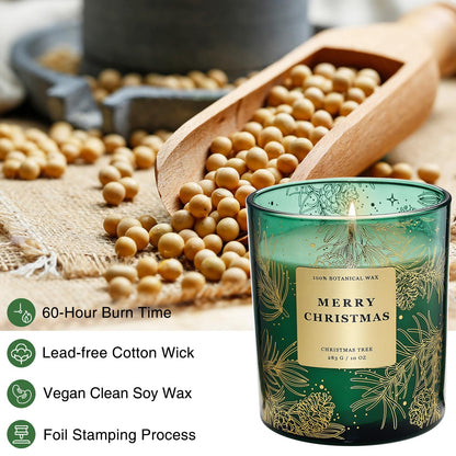 M&SENSE Holiday Scented Candle Gift for Women and Men - Christmas Tree, 10 oz Soy Wax, Birthday, Holiday, Christmas,New Year Gift