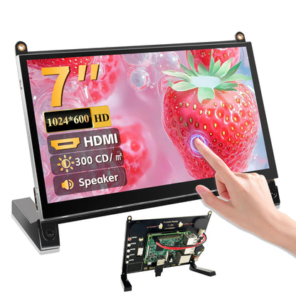 Forzola 7 Inch Touchscreen Monitor Compatible with Raspberry Pi, 1024x600 IPS Portable HDMI Touch Screen Display Compatible with Raspberry Pi 5/4B/3B+/3B/B+ Jetson Nano Win11/10/8/7