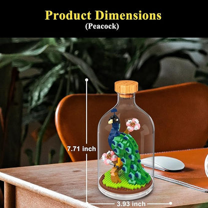 Creative Peacock Toy Building SetAdult Mini Animal Friend SetParty Favors Gift for FriendAnimal Lover Office Home Decor Birds Building Block KitNew Year Easter Birthday Gift for Family