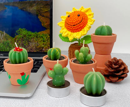 18pcs Cactus Tealight Candles Tea Party Decorations Succulent Baby Shower Fiesta Party Favors Home Decor Plant Gifts T Light Candles in Bulk