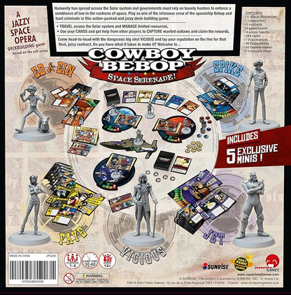 Japanime Games Cowboy Bebop: Space Serenade | from The Creator of Harmonies | Cooperate to Take Down Vicious | 1-4 Players | Ages 14+ | 30-90 Min Play Time