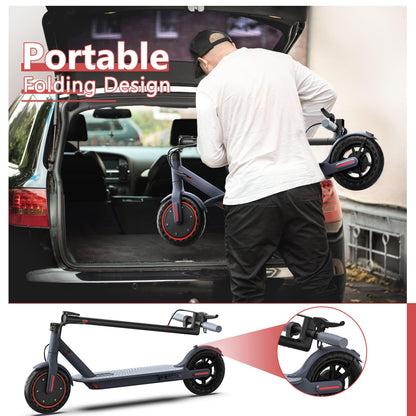 MAXSHOT Electric Scooter for Adults, 8.5"/10" Tires, 19/22Mph, 350W/500W Motor, 21-28 Miles Range, Folding E-Scooter with Dual Suspension,APP(V1/SPRO/MAX) (V1-Sportscooter-7.8Ah)