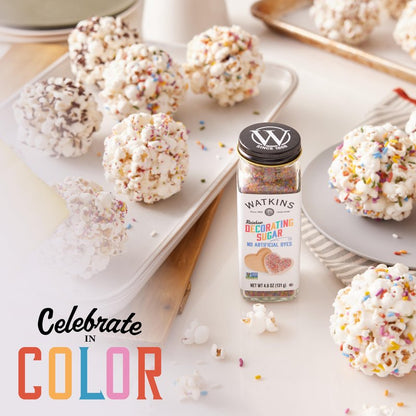 Watkins Rainbow Decorating Sugar, Non-GMO, 4.6 Ounce, Pack of 3