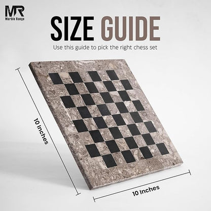 Marble Chess Set for Adults 10 Handmade Oceanic &amp Black Board Game with 32 Chess Pieces 2 Extra Queens &amp Storage Box Luxury Travel Game Elegant for Home Decor