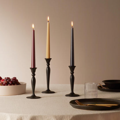 Bolsius Tapered Candles - Green - 4-Pack - 24.5 cm - Decorative Household Candles - Burning Time of 7 Hours - Unscented - Includes Natural Vegan Wax - Without Palm Oil