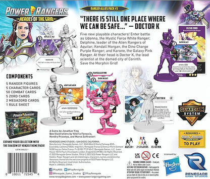 Renegade Game Studios Power Rangers Heroes of the Grid: Ranger Allies Pack #3 Expansion with 5 Female Heroes