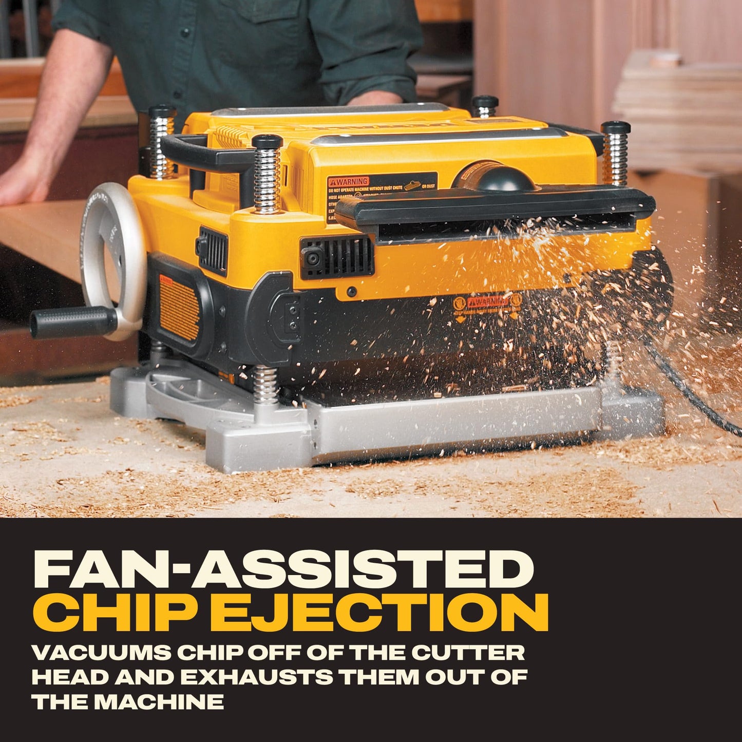 DEWALT Thickness Planer, 13-inch Wood Planer, Three Knife Two Speed, 15 Amp, 20,000 RPM Motor (DW735X)