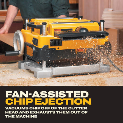 DEWALT Thickness Planer, 13-inch Wood Planer, Three Knife Two Speed, 15 Amp, 20,000 RPM Motor (DW735X)