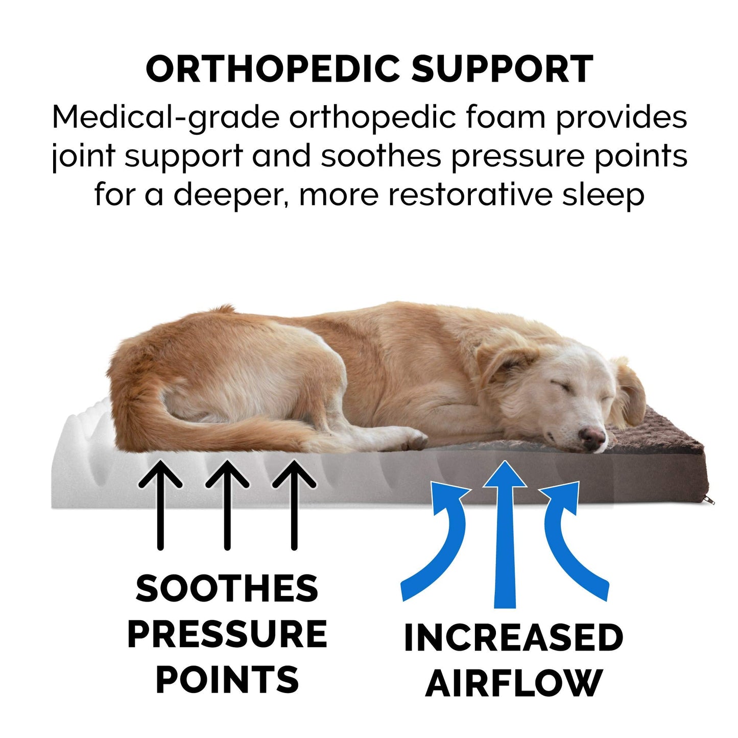 FurHaven Pet Dog Bed | Deluxe Orthopedic Ultra Plush Mattress Pet Bed for Dogs & Cats, Chocolate, Medium