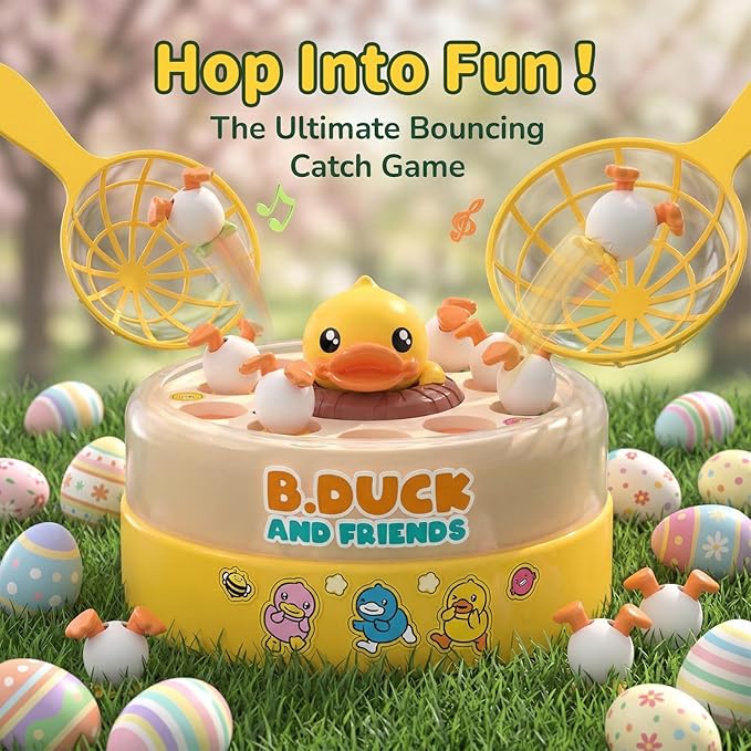 B.Duck Games for Kids Age 4-6 Board Games Bounce and Catch Duck Toys for Kids 4-8 Family Board Games for 5-7 Boys Girls Birthday Gifts Christmas Party Games for Toddlers 3-5