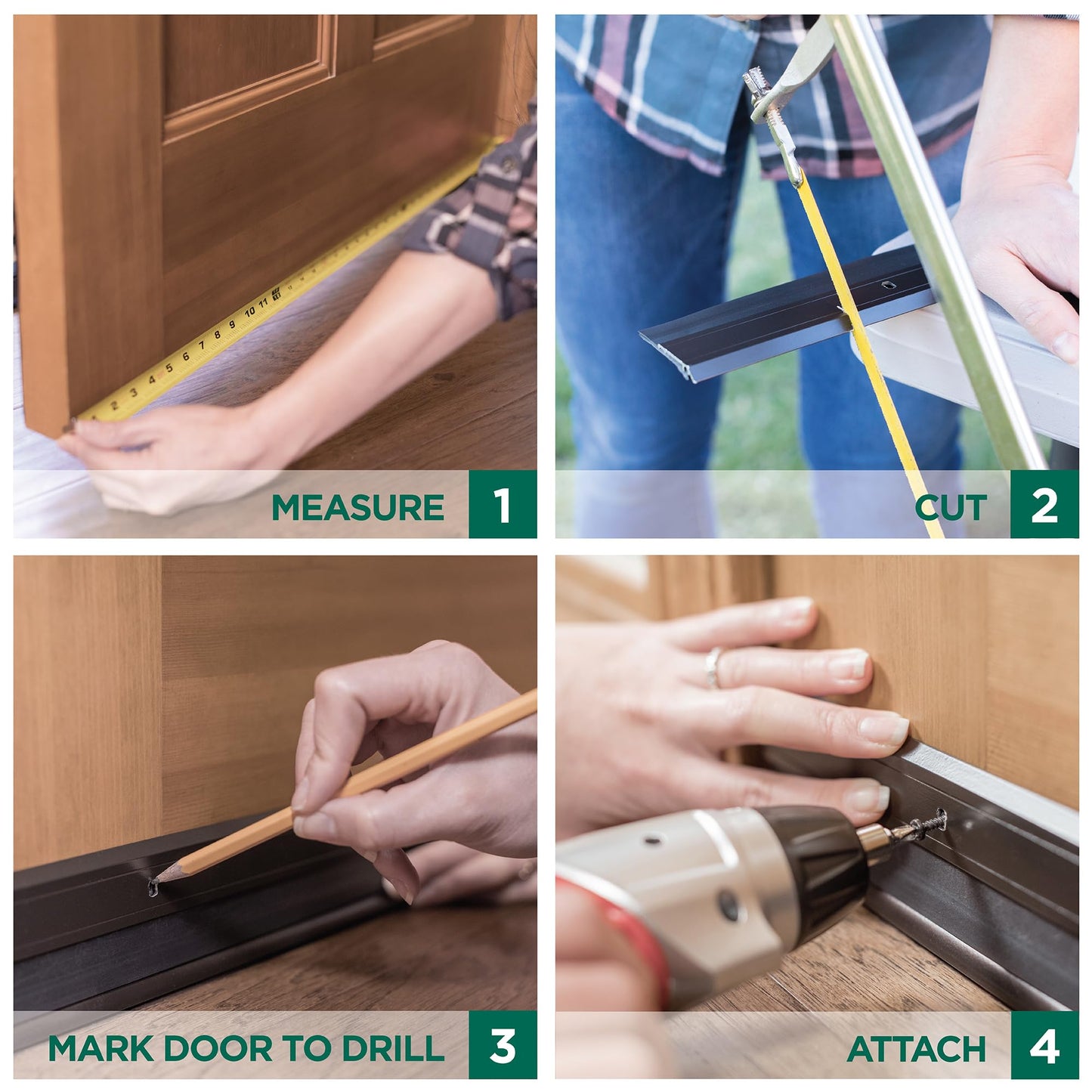 M-D Building Products 68247 All-Season Door Sweep, Heavy Duty Aluminum, Ideal for Residential & Commercial Use, Easy Installation with Heavy Rubber Seal, Ensure Comfort and Security (36 Inch, Silver)