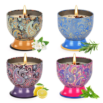 Scented Candles Gift Set of 4, Aromatherapy Candle,Natural Soy Wax Candles,Candle Gift for Women, Non-Toxic Candles for Men, Women, Friends, Birthday, Wedding
