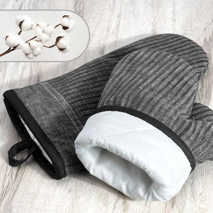 CUSIRA Oven Mitts and Pot Holders, Silicone Oven Gloves, 500 F Heat Resistant Oven Mitts Sets, Non-Slip Silicone Textured Grip, Darkgray