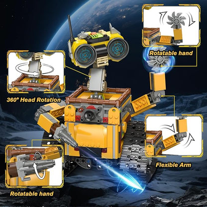 Robot Building Sets for Kids - 5 in 1 Wall Robotic Kit 748 PCS Robot with Interchangeable Arms Bulldozer Plane Building Block Toy Model for Boys Girls 8-12 Easter Home Decor