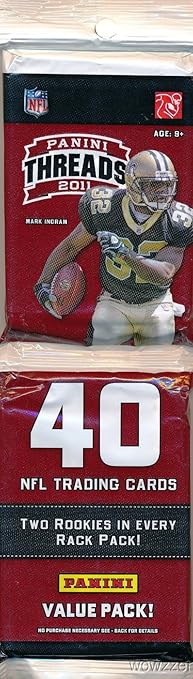 2011 Panini Threads NFL Football HUGE Factory Sealed JUMBO RACK Pack with 40 Cards! Look For Rookies &amp Autographs of Cam Newton Andy Dalton Colin Kapernick &ampa ll the Top 2011 NFL Draft Picks