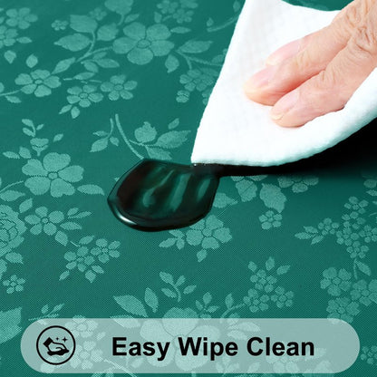 Smiry Rectangle Table Cloth, Waterproof Heavy Duty Vinyl Tablecloths, Wipeable Washable Table Cover for Kitchen and Dining Room (Christmas Green, 60" X 120")
