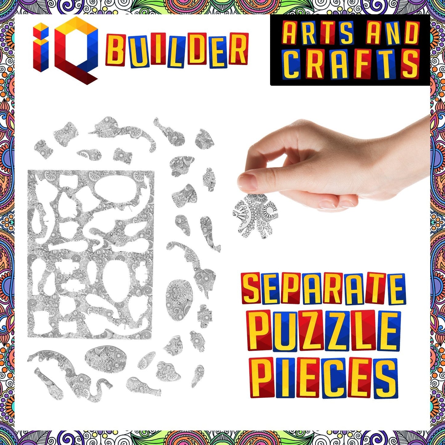 IQ BUILDER | Fun Creative DIY Arts and Crafts KIT | Best Toy Gift for Girls and Boys Age 12 Year Old | Educational Art Building Painting Coloring 3D Puzzle Project Set for Kids and Adults