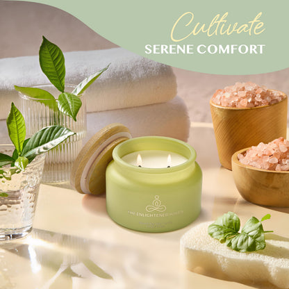 Healing | 2-Wick Scented Candles for Home | Natural Non Toxic Soy Candles with Essential Oils | Eucalyptus & Peppermint | 50 Hour Long Burning | Aromatherapy Candle Jar with Lid - 9.5 oz