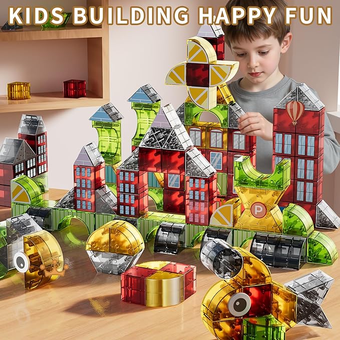 Magnet Toy for Toddlers 3-5 115 Pieces Magnet Building Toys for Kids 4-8 Preschool Educational Christmas Birthday Gifts Toys for Kids Ages 3-5 Year Old Boys and Girls