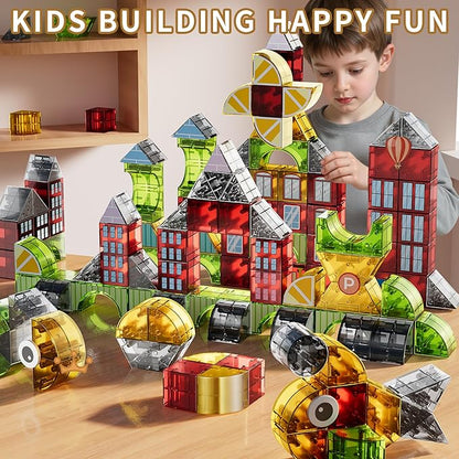 Magnet Toy for Toddlers 3-5 115 Pieces Magnet Building Toys for Kids 4-8 Preschool Educational Christmas Birthday Gifts Toys for Kids Ages 3-5 Year Old Boys and Girls
