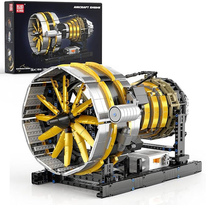 Mould King 10141 Aircraft Engine Model that Works Ideas Transmission Engine Model Toy for Display DIY STEM Project for 14+ Adults/Teens(2256 PCS)