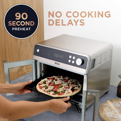 Ninja | French Door Premier Air fry Oven | 10-in-1 functions | 20.3-qt capacity | 5-qt Air Fry Basket, Sheet Pan, Wire Rack, Broil Rack | PFAS-free Cooking Surface, Dishwasher-Safe Accessories | FO101