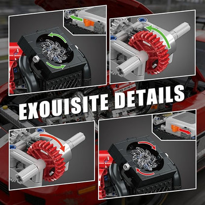 Mould King 10188 Engine Building Kit for Adults Combustion Racing Car Engine Model Kit for Display STEM Building Project for Teens 14+(980 PCS)
