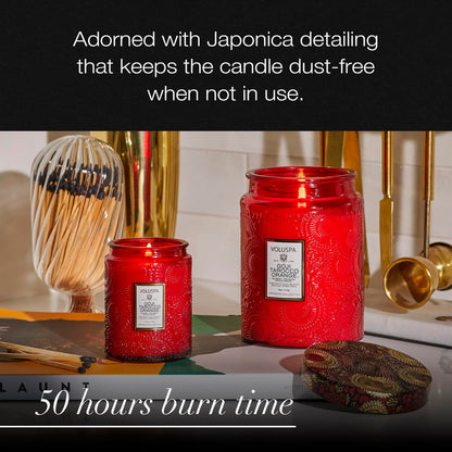 Voluspa Goji Tarocco Orange, Small Candle Jar, 5.5 oz, 50 Hour Burn Time, Coconut Wax for Clean Burning, Handcrafted in the USA