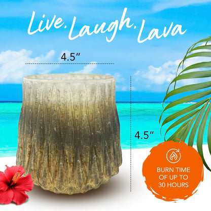 Dough Bowl Candle Co. Volcano Candle - 4.5" x 4.5" Glass Vessel with Wooden Wick for Home, 100% Soy Wax with 30 Hour Burn Time, Multipurpose Fancy and Luxury Candles with Tropical Summer Scent