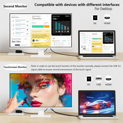 Pisichen Touchscreen Monitor 2K 27 Inch IPS Gaming 100Hz, 10-Point Touch QHD 2560x1440 PC Display, HDMI VGA USBC Computer Monitor, Built-in Speakers, White