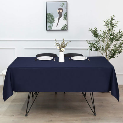 sancua Rectangle Tablecloth - 54 x 108 Inch - Stain and Wrinkle Resistant Washable Polyester Table Cloth, Decorative Fabric Table Cover for Dining Tables, Buffet Parties and Camping, Navy