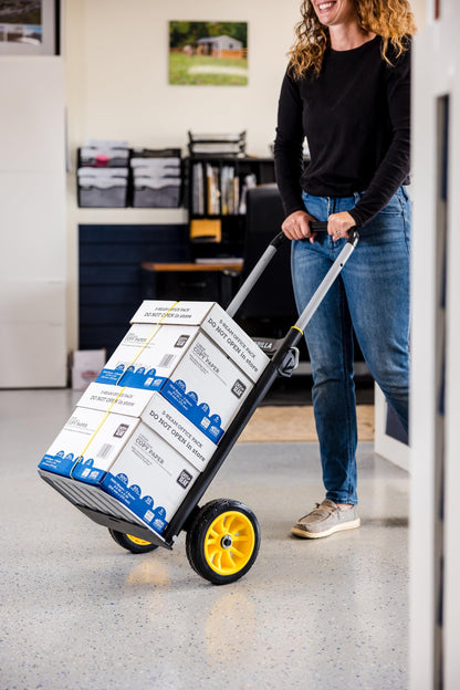 Gorilla 400 lb Capacity Steel Hand Truck, Telescoping Handle, Patented Trailer Locks, 8" No-Flat Wheels, Heavy-Duty Black Hand Truck