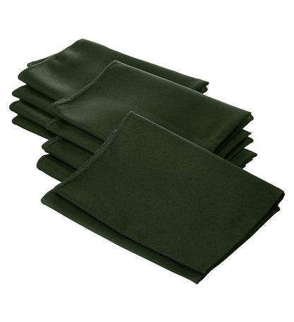 LA Linen 10-Pack Poly Poplin Napkin, Soft Cloth Napkins, Washable Reusable Napkins, Stain and Wrinkle Resistance Table Napkins for Dinner, Wedding, Parties, 18 by 18-Inch, Olive