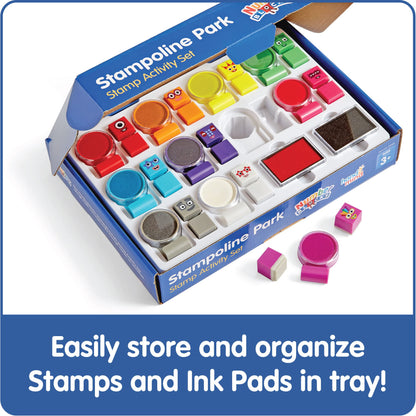 hand2mind Numberblocks Stampoline Park Stamp Activity Set, 20 Stamps, 12 Washable Ink Pads, Number Toys, Kids Arts & Crafts, Preschool Math Toys, Toddler Learning Activities, Birthday Gifts for Kids