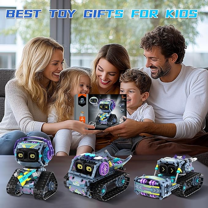 STEM Robot Building Kit 3 in1 Remote &amp App-Controlled Robotic Toys Robot Building Blocks Set with LED Eyes &amp Sound Christmas Birthday Gifts for Boys Girls Age 6 7 8 9 10 11 12+ Year Old (43