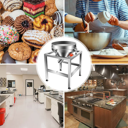 Commercial Automatic Electric Sifter Shaker Machine,Vibrating Flour Sifter with 19.6" 40&100Mesh Sieve Screen for Baking Powder Grain Particles Food Industrial Processing