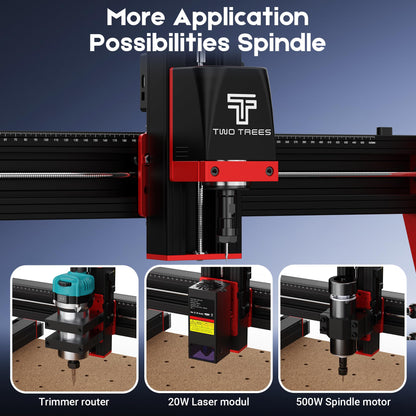 Twotrees TTC450 Pro All-Metal CNC Router Machine with NEMA 57 Stepper Motor 3.5" Touch Screen,Upgraded 3 Axis Engraver Machine, Engraving Milling Machine for Wood Acrylic Aluminum Carving Cutting