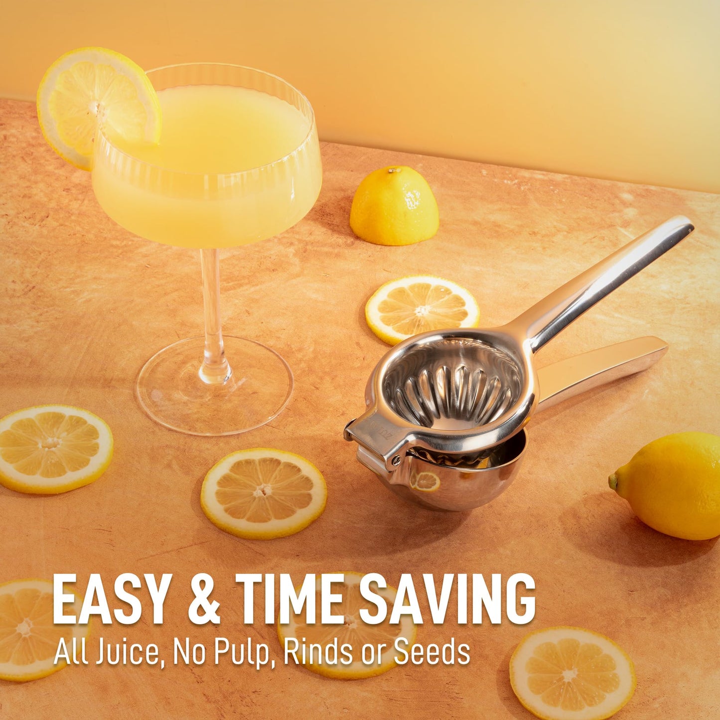 Lemon Squeezer Stainless Steel with Premium Quality Heavy Duty Solid Metal Squeezer Bowl - Large Manual Citrus Press Juicer and Lime Squeezer Stainless Steel - by Zulay Kitchen