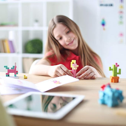 PIXIO Mini Monsters - Tiny Magnetic Blocks Building Toy in The Pixel Art Style with Free App - 5/16 Plastic Cubes with 6 Magnets Inside - Open Ended Toy - Creativity Toy for Ages 6+