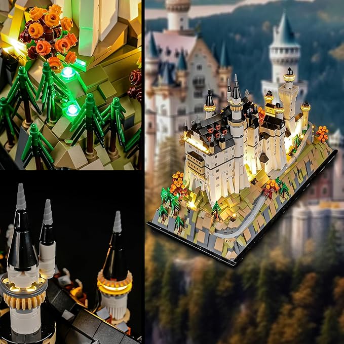 Vaodest LED Light for Lego 21063 Neuschwanstein Castle SetDesign and Configuration Compatible with Lego 21063 Model(LED Light Only Not Building Block Kit)