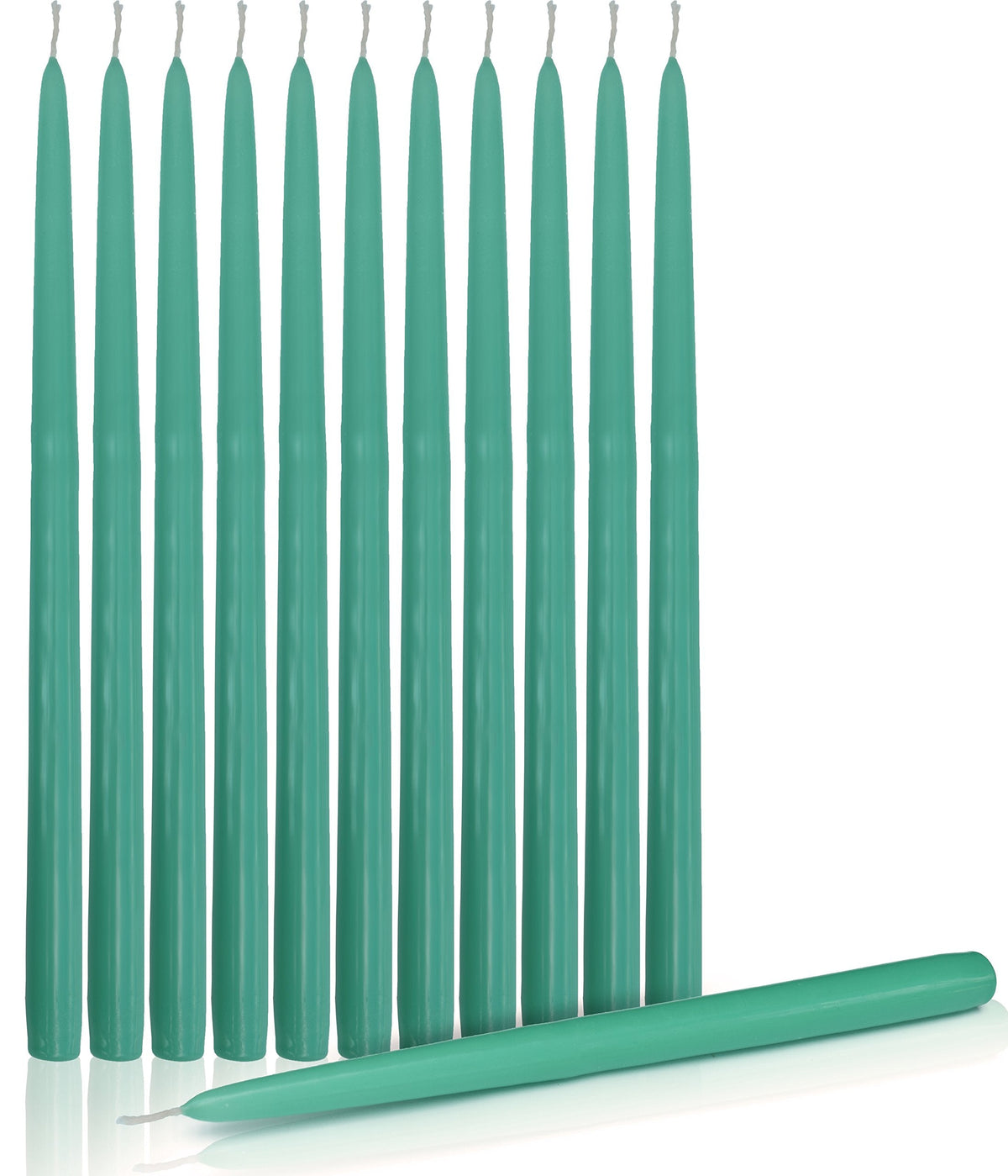 Higlow Dripless Taper Candles 15" Inch Tall Wedding Dinner Candle Set of 12 Turquoise