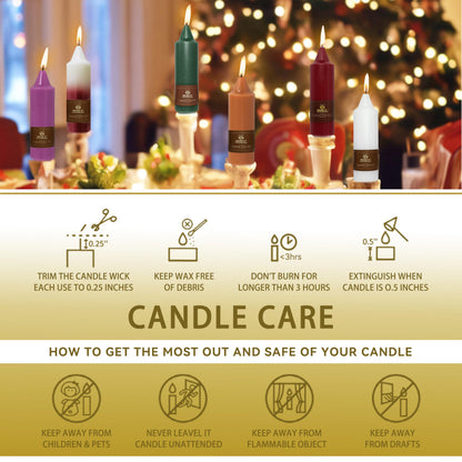 Christmas Metallic Gold Candle 5 Inch Short Smokeless Taper Candles 4 Pack Unscented Dinner Candle for Christmas Dinner