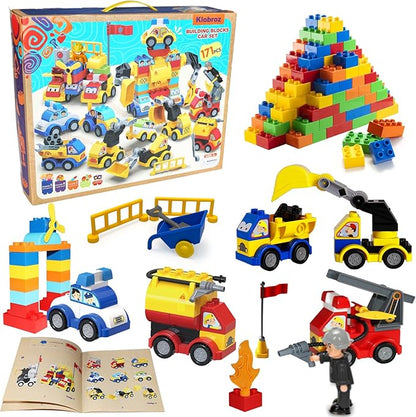 Building Blocks for Toddlers 2-5 171 Pieces Blocks Car Set for Kids Classic Large Building Bricks Compatible with All Major Brands Educational Toys for All Ages