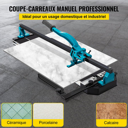 Mophorn 48 Inch Tile Cutter Single Rail Double Brackets Manual Tile Cutter 3/5 in Cap w/Precise Laser Manual Cutter Tools for Precision Cutting (48 Inch)